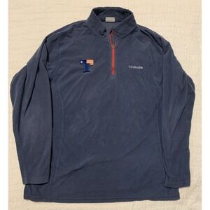 Columbia Fleece Pullover Men's Large 1/4 Zip Blue Outdoor Casual